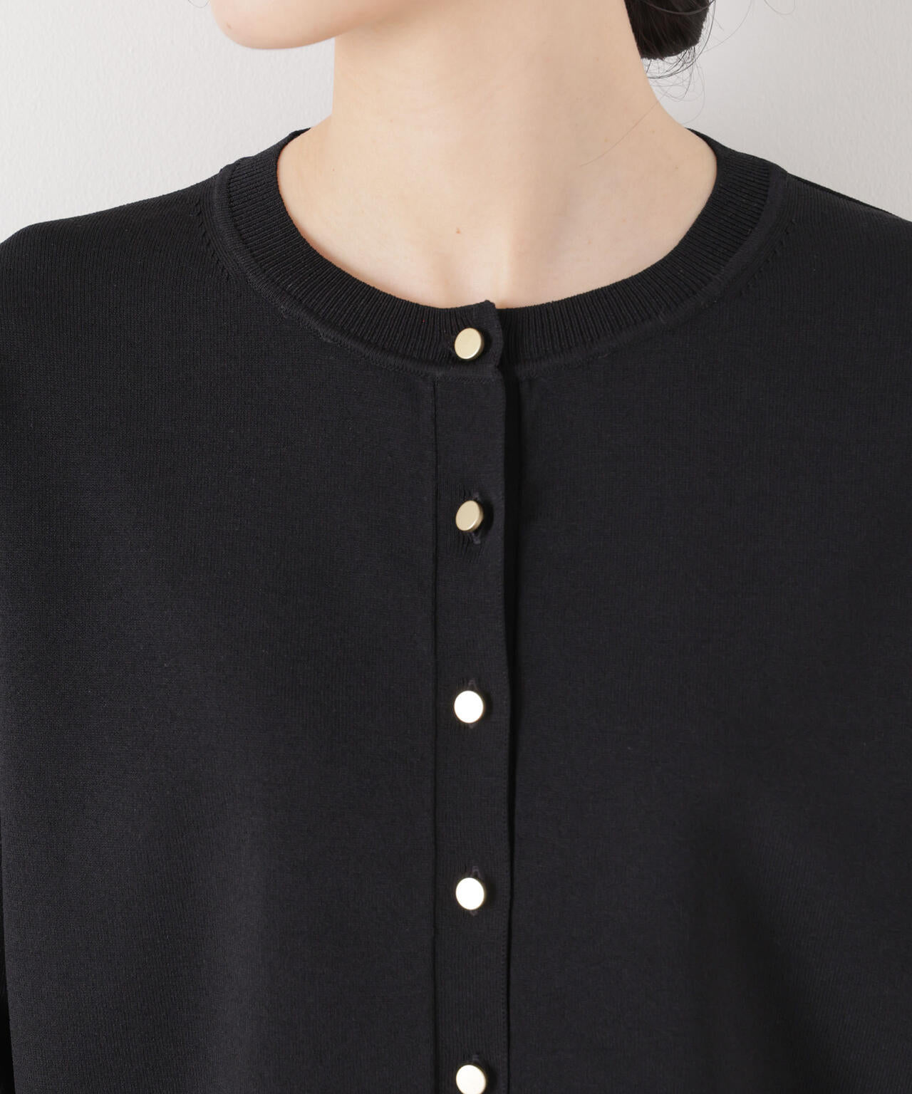 洗濯機洗い可UVカット接触冷感金ボタンクルーカーディガン 6736122316