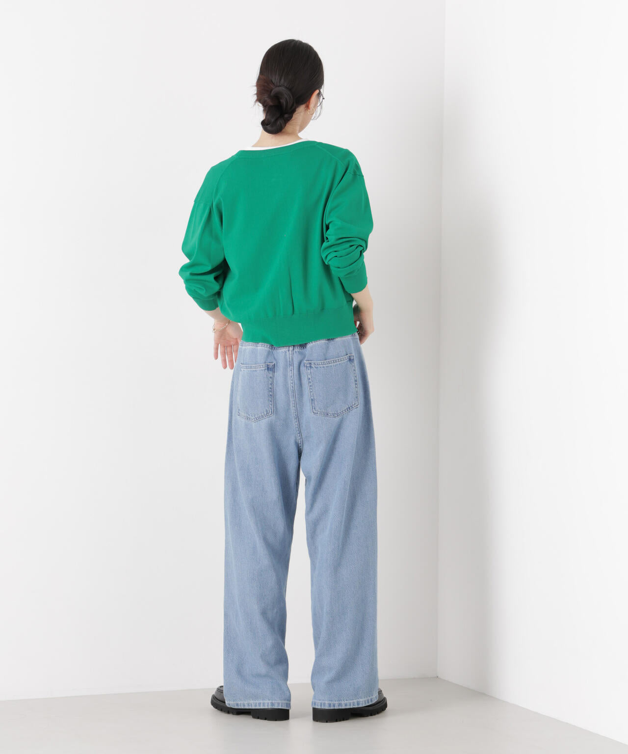 洗濯機洗い可UVカット接触冷感金ボタンクルーカーディガン 6736122316