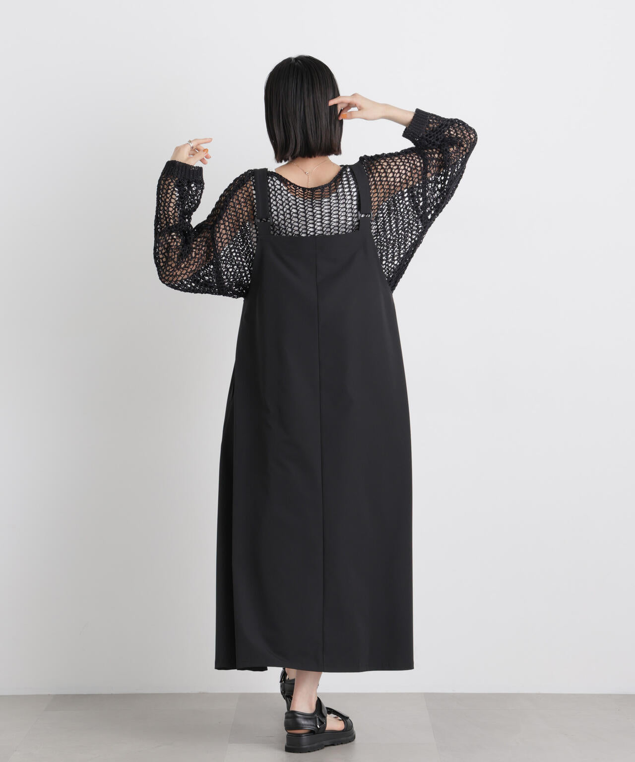 ワイドシルエットメッシュニットプルオーバー 6736122326