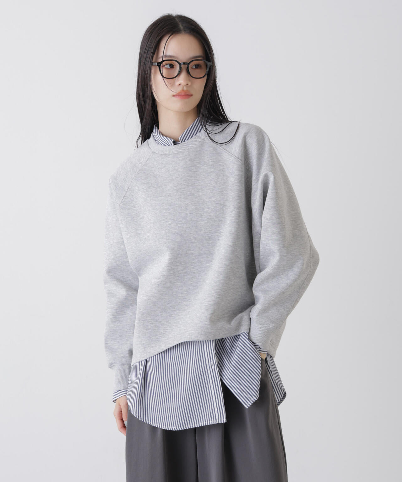 ソフトダンボール ドルマンコクーンシルエット プルオーバー