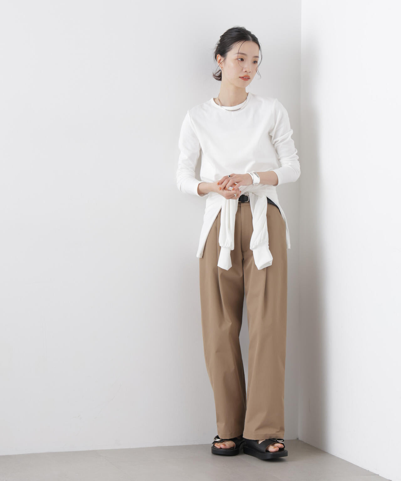 Repur加工 スムースシルケットロングスリーブトップス 6736123308