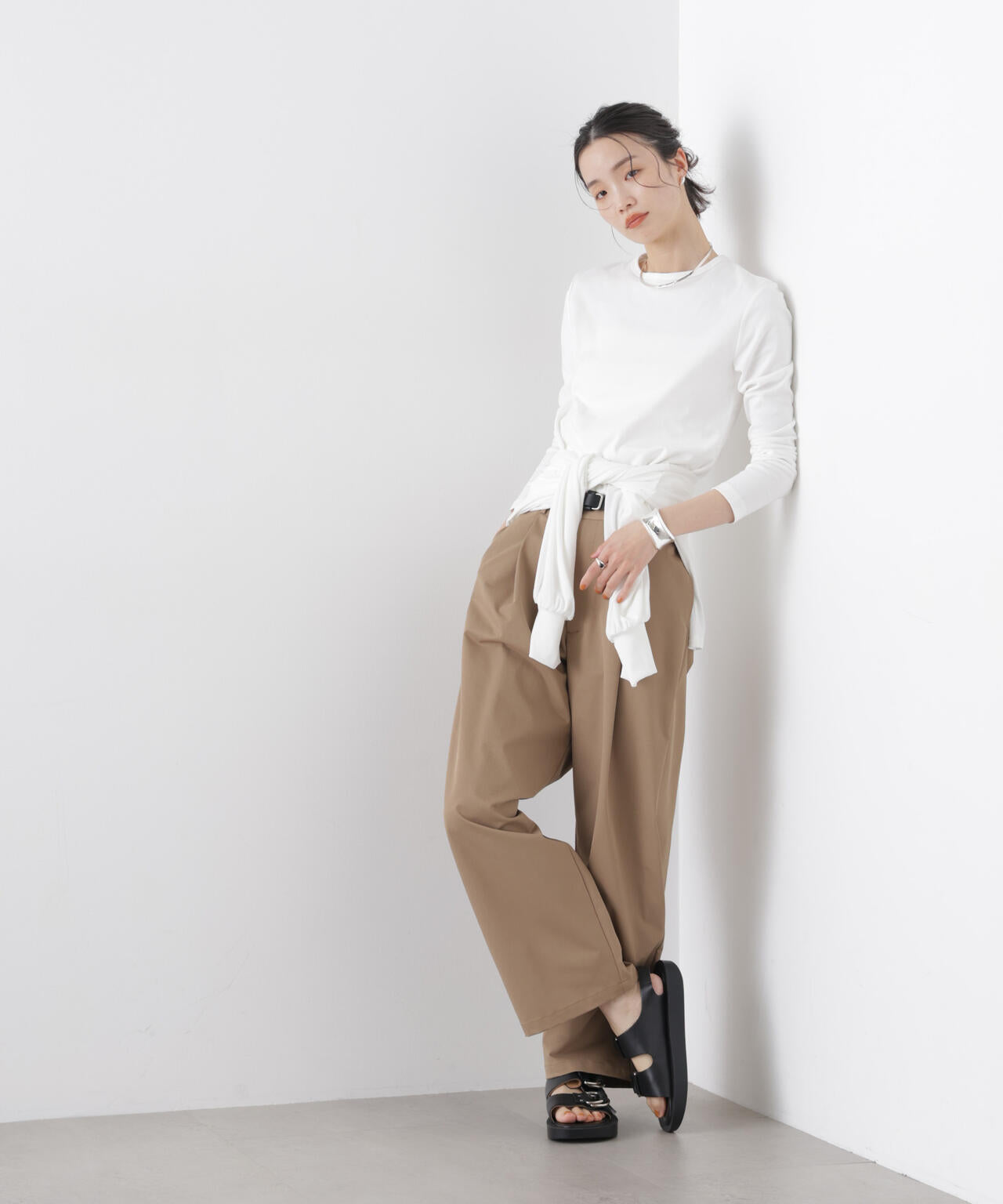 Repur加工 スムースシルケットロングスリーブトップス 6736123308