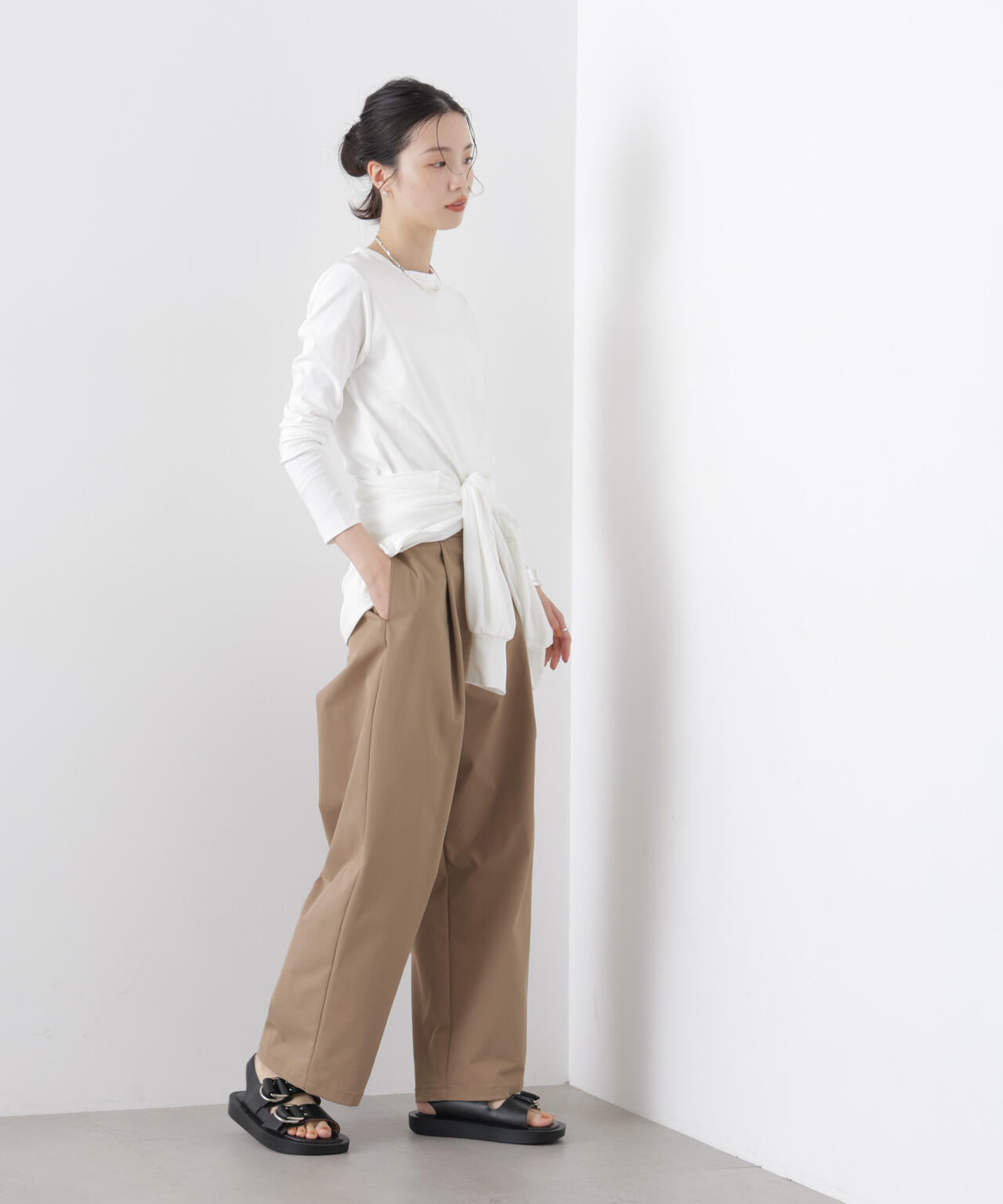 Repur加工 スムースシルケットロングスリーブトップス 6736123308