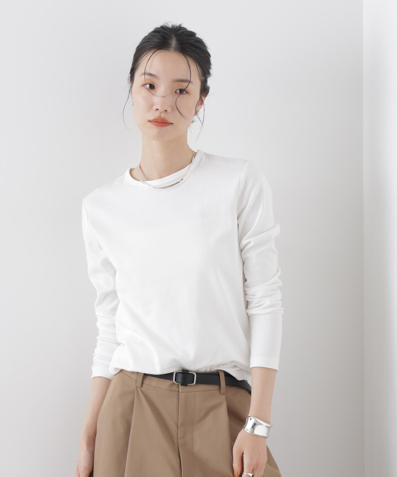 Repur加工 スムースシルケットロングスリーブトップス 6736123308