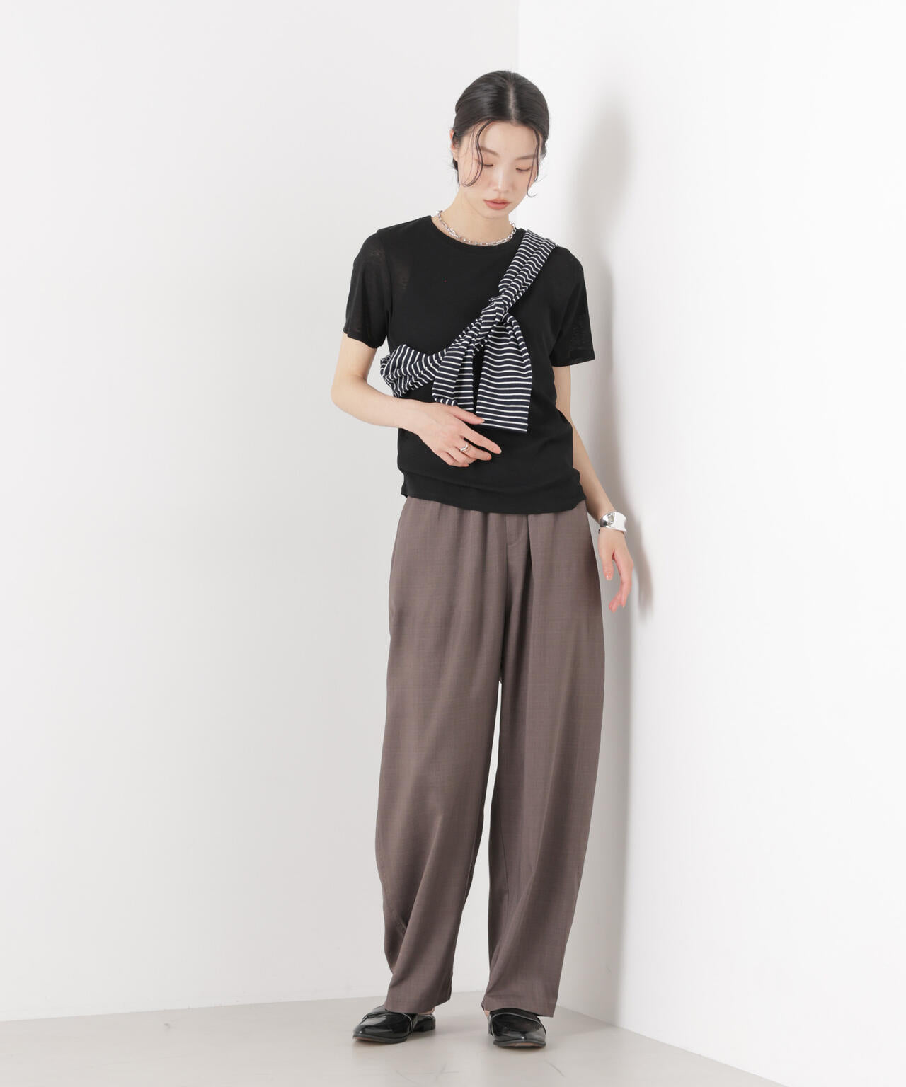 スラブシアー半袖Tシャツ 6736124301