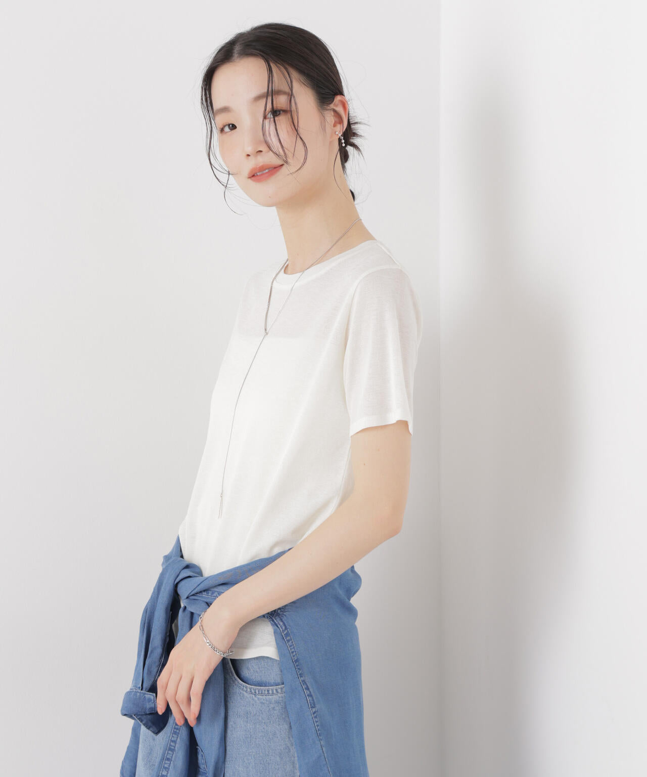 スラブシアー半袖Tシャツ 6736124301