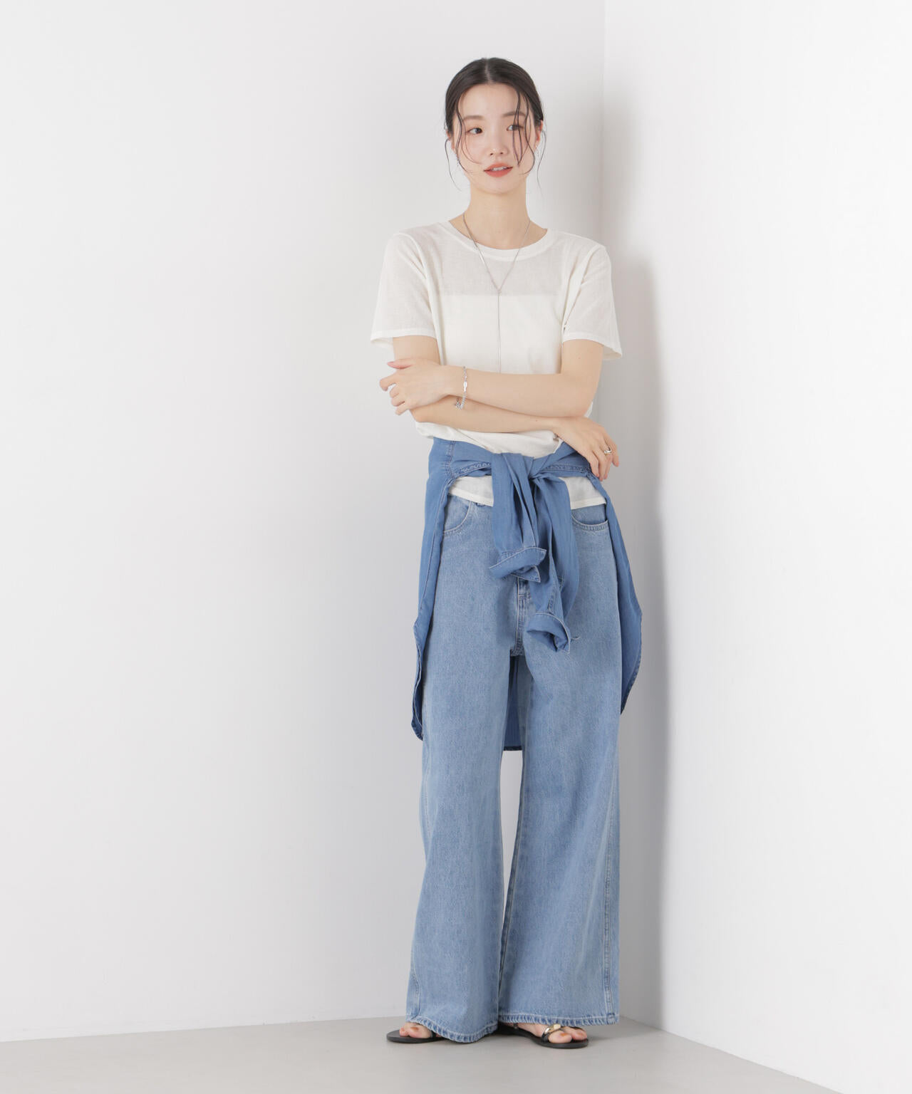 スラブシアー半袖Tシャツ 6736124301