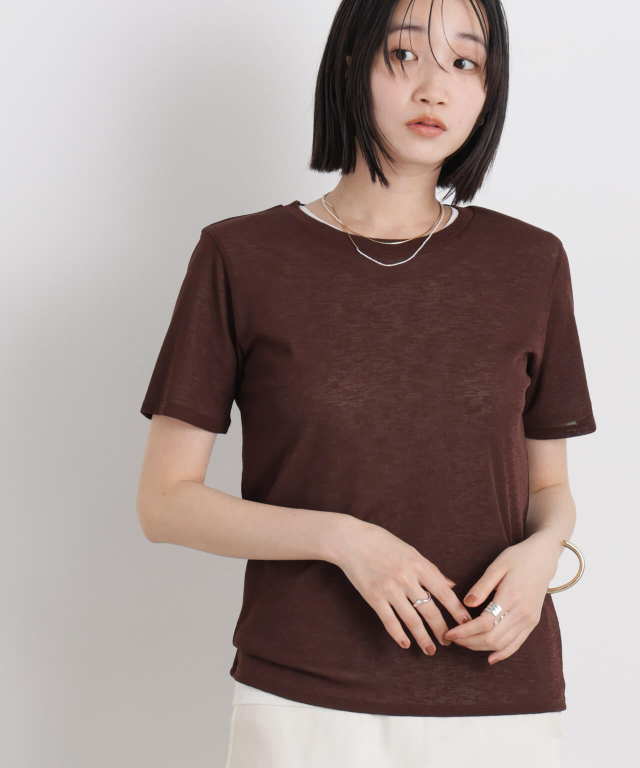 スラブシアー半袖Tシャツ 6736124301