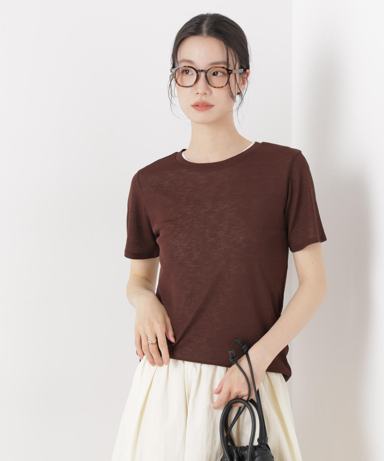 スラブシアー半袖Tシャツ 6736124301