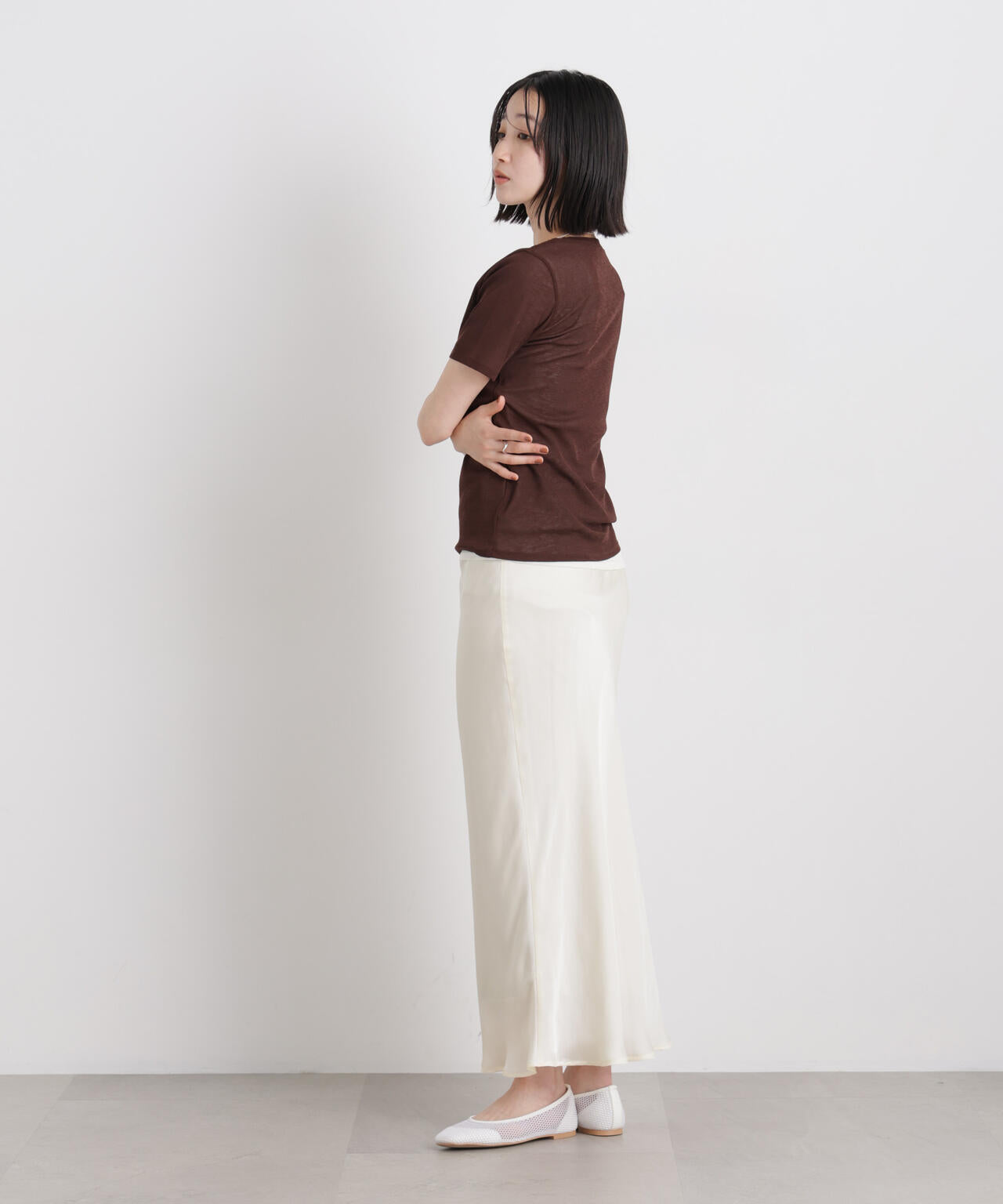 スラブシアー半袖Tシャツ 6736124301