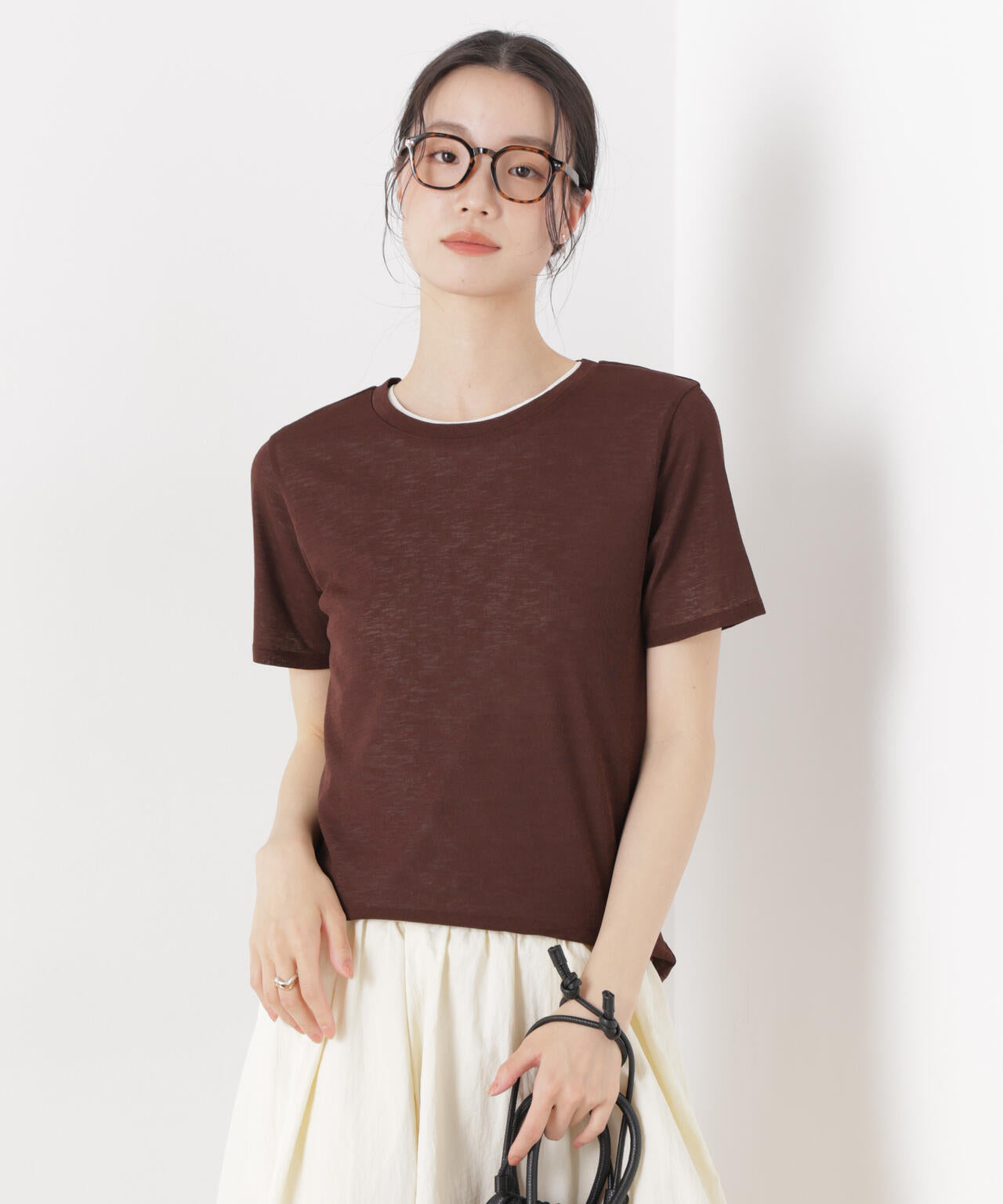 スラブシアー半袖Tシャツ 6736124301