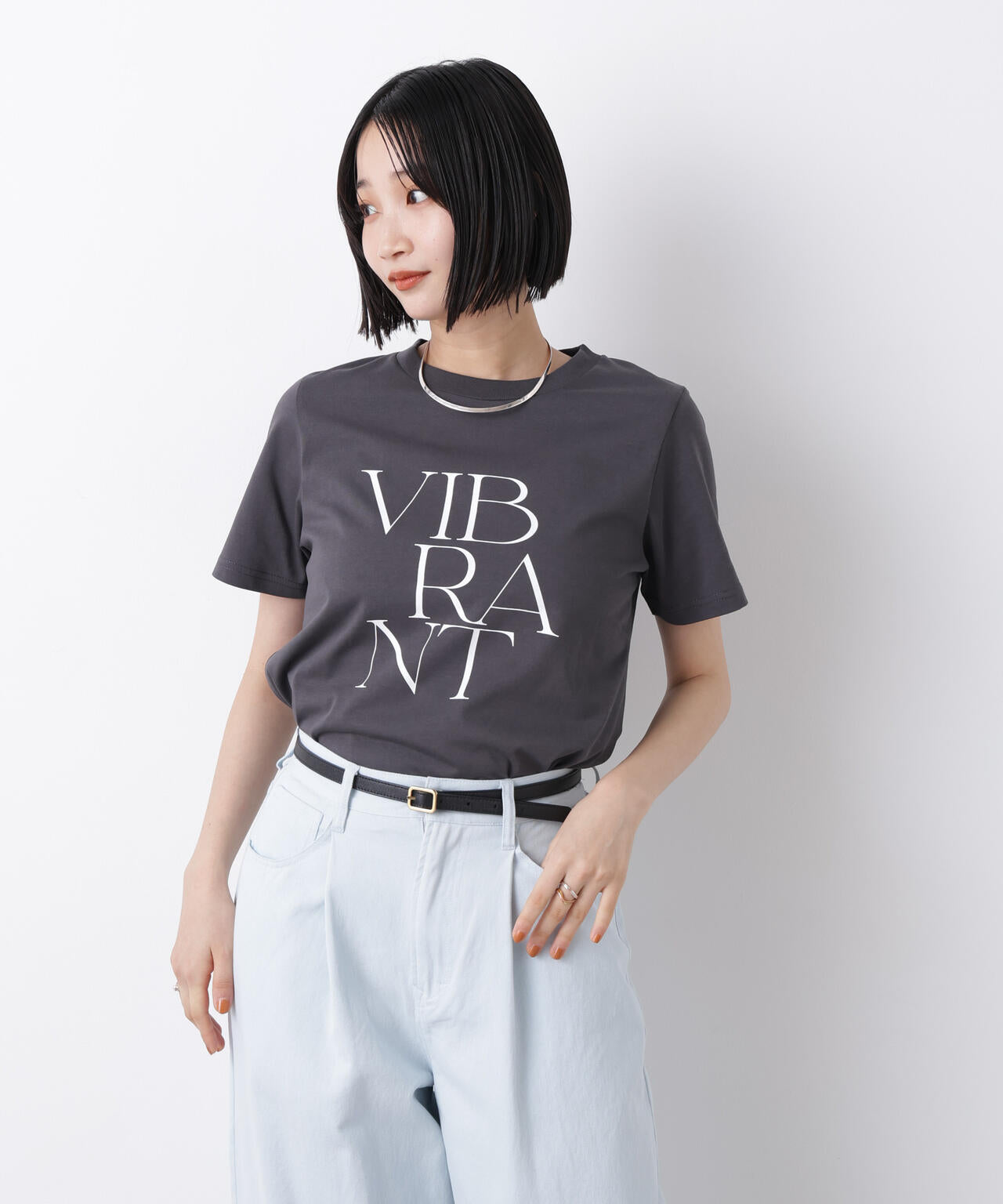 接触冷感&紫外線防止機能 ロゴプリントTシャツ 6736124302