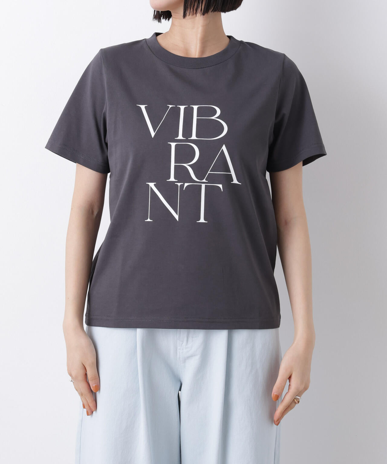 接触冷感&紫外線防止機能 ロゴプリントTシャツ 6736124302