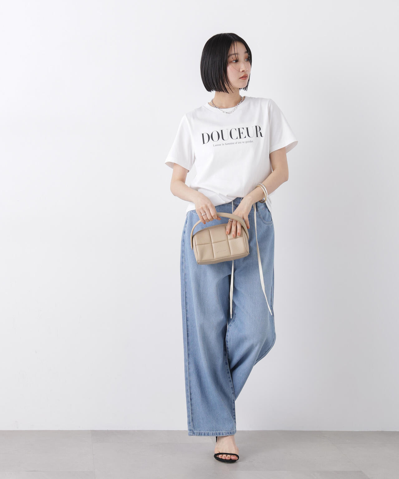 接触冷感&紫外線防止機能 ロゴプリントTシャツ 6736124302