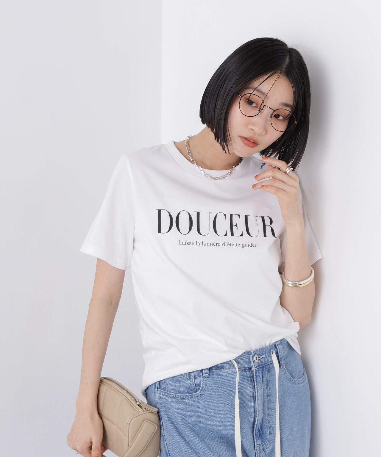 接触冷感&紫外線防止機能 ロゴプリントTシャツ 6736124302