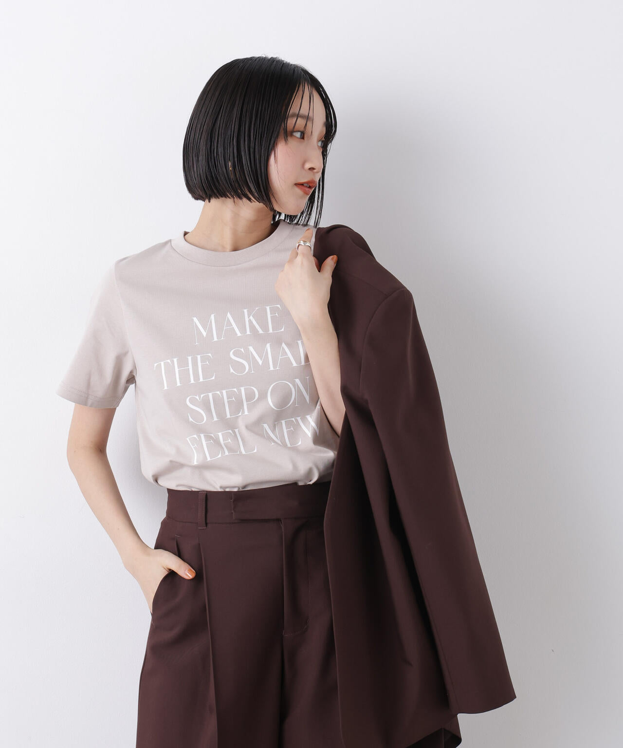 接触冷感&紫外線防止機能 ロゴプリントTシャツ 6736124302