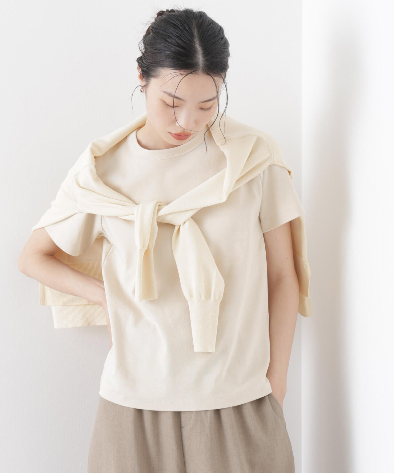 Repur加工 スムースシルケット クルーネック Tシャツ