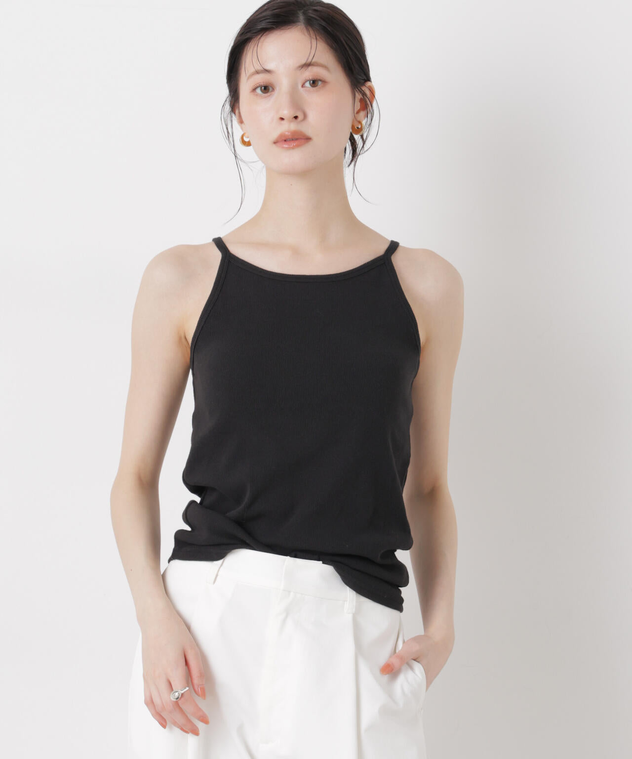 抗菌防臭リブカップ付きアメスリキャミ 6736124308