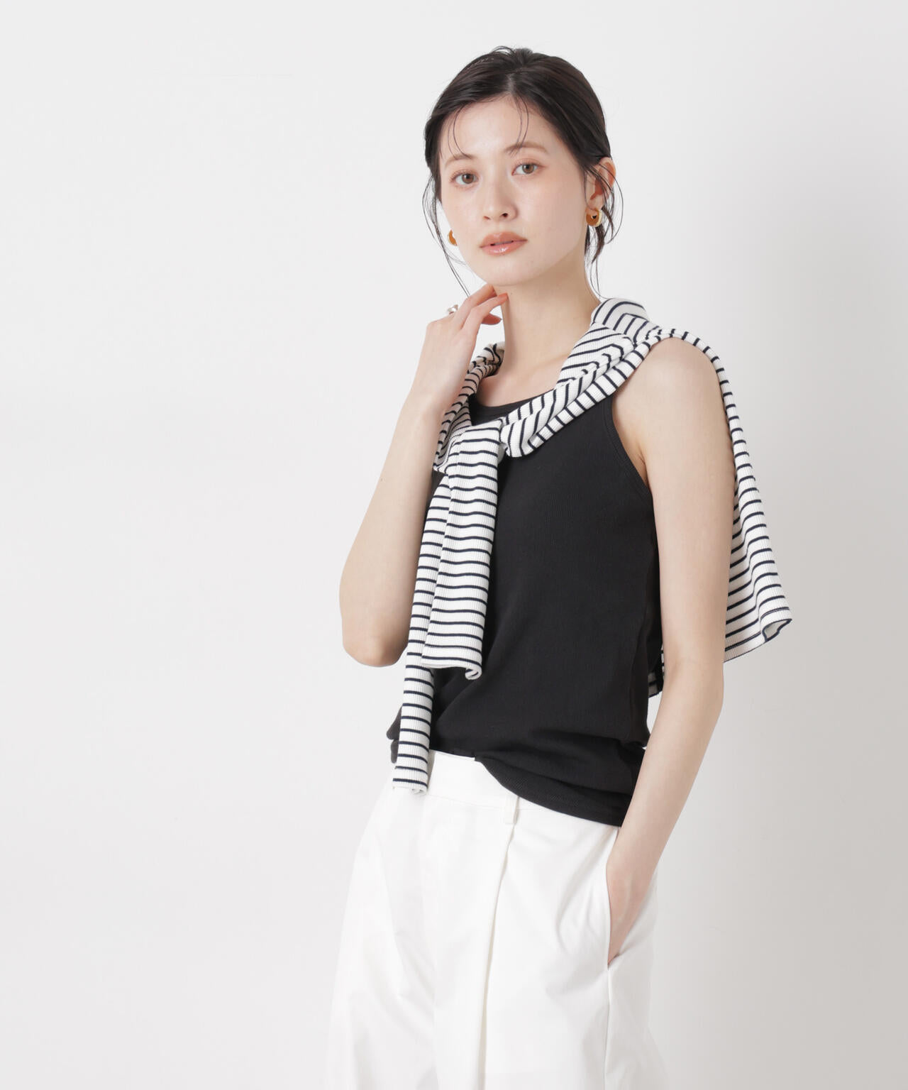 抗菌防臭リブカップ付きアメスリキャミ 6736124308