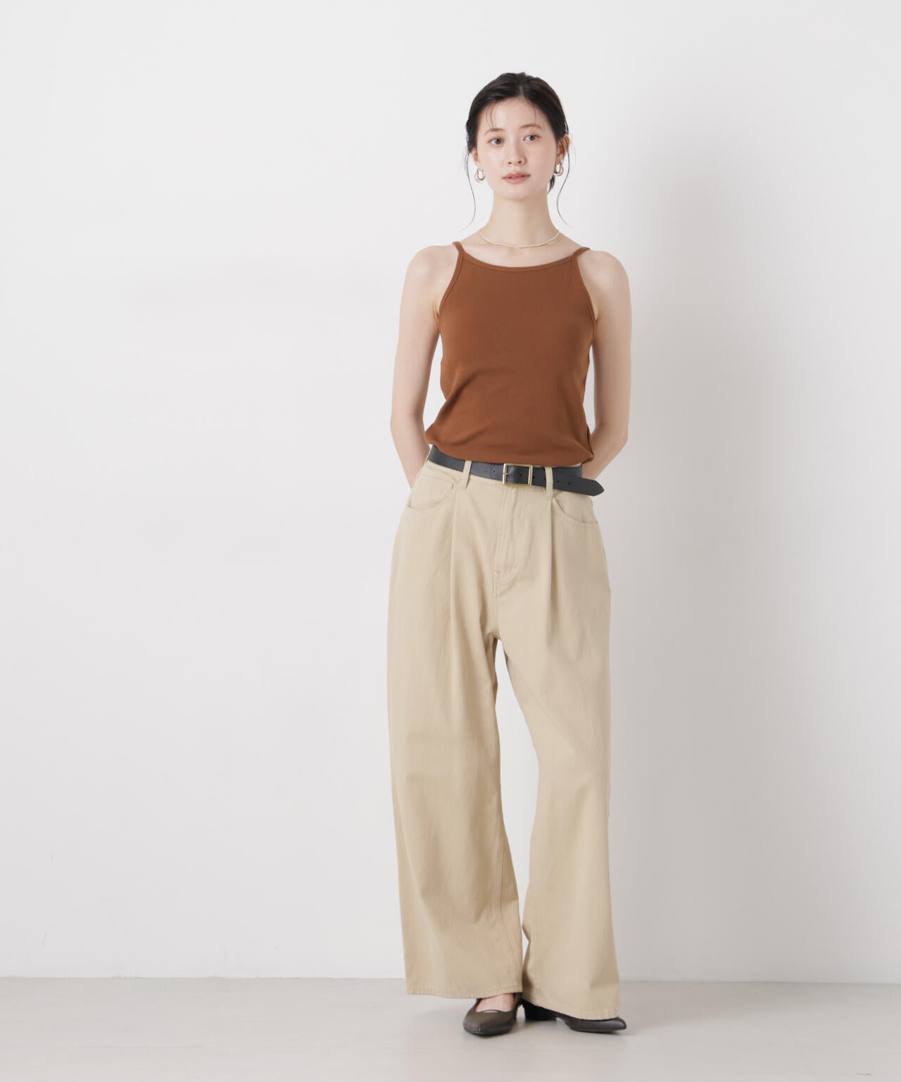 抗菌防臭リブカップ付きアメスリキャミ 6736124308