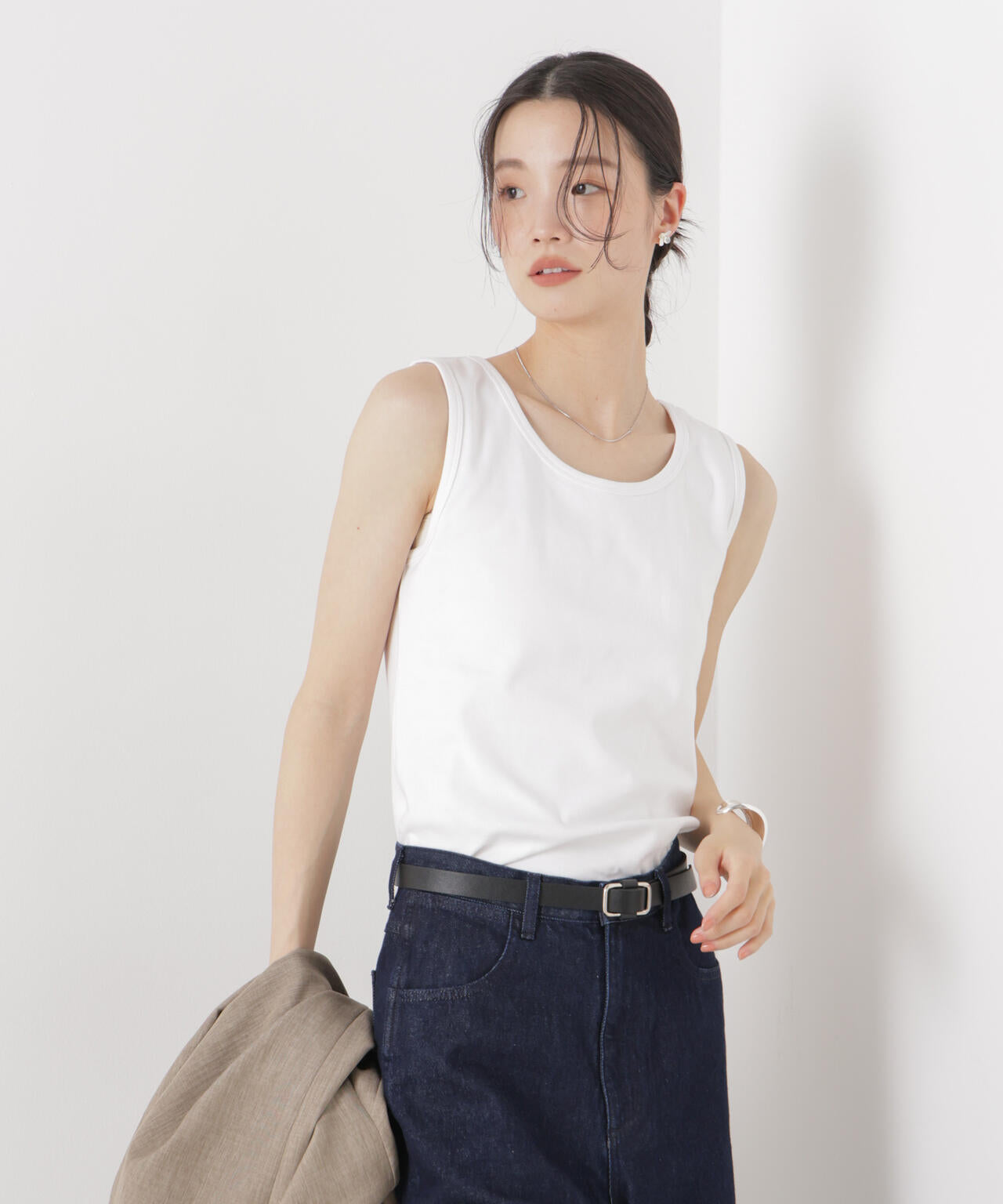 抗菌防臭コットンフライスカットタンクトップ 6736124312