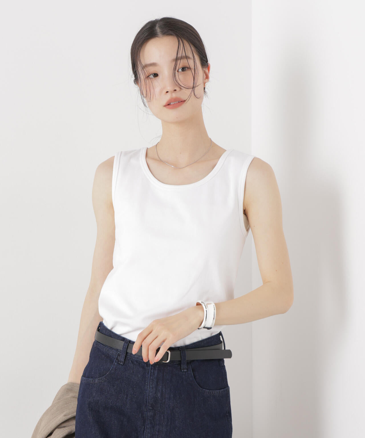 抗菌防臭コットンフライスカットタンクトップ 6736124312