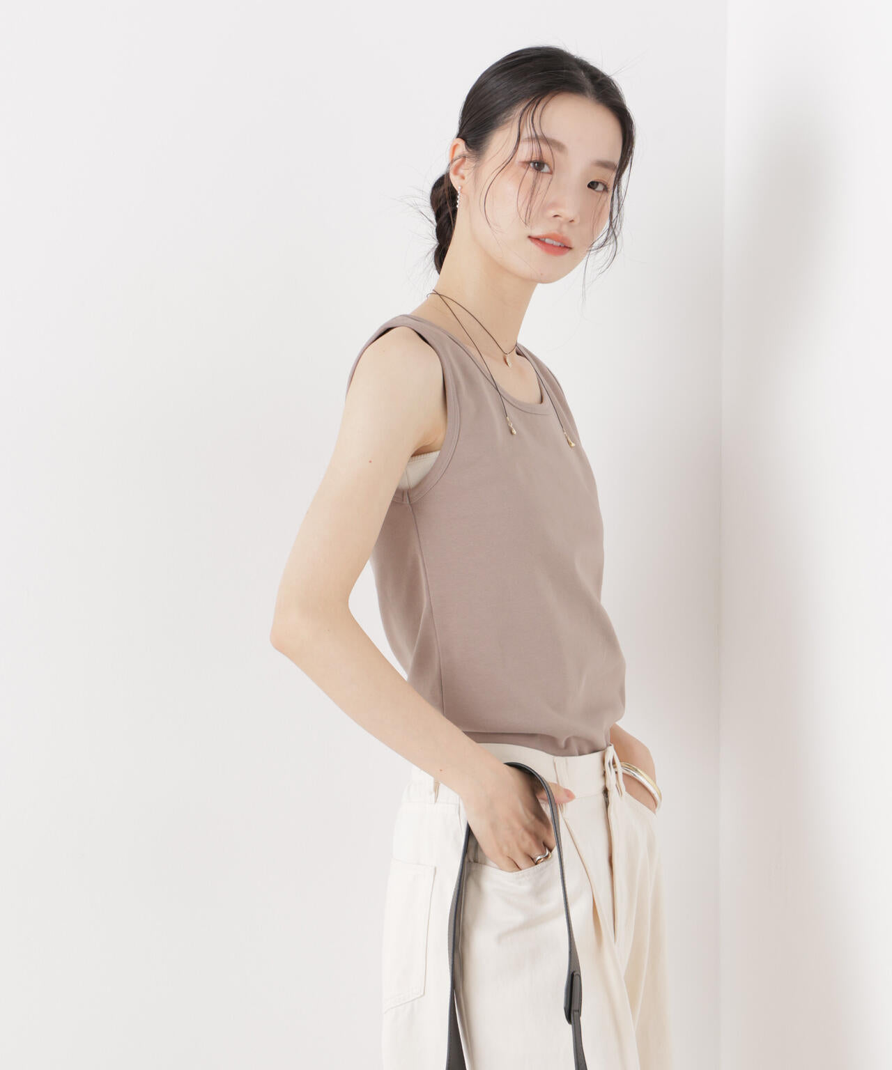 抗菌防臭コットンフライスカットタンクトップ 6736124312