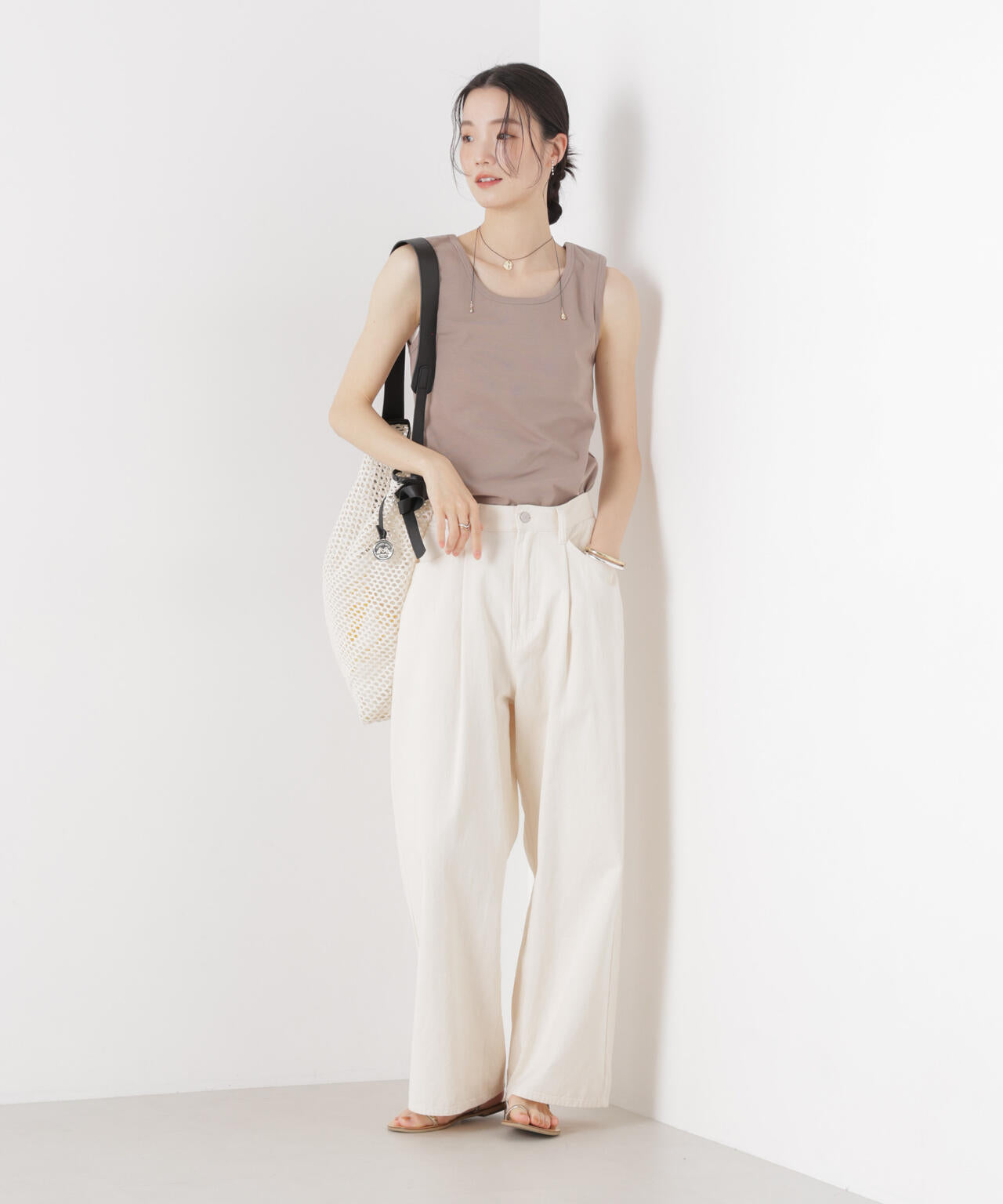 抗菌防臭コットンフライスカットタンクトップ 6736124312