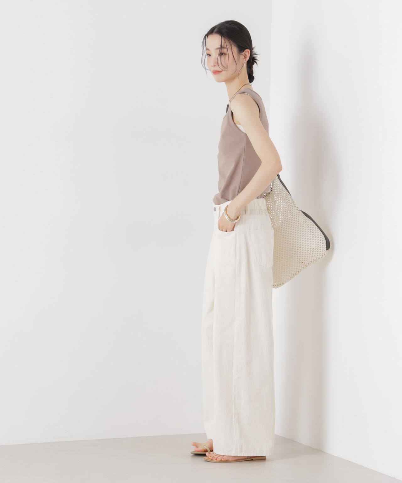 抗菌防臭コットンフライスカットタンクトップ 6736124312