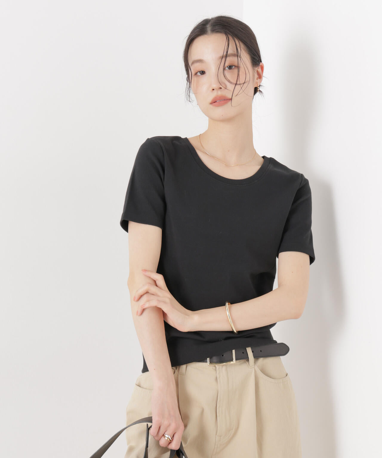 抗菌防臭コットンフライスカットクルーネックトップス 6736124313