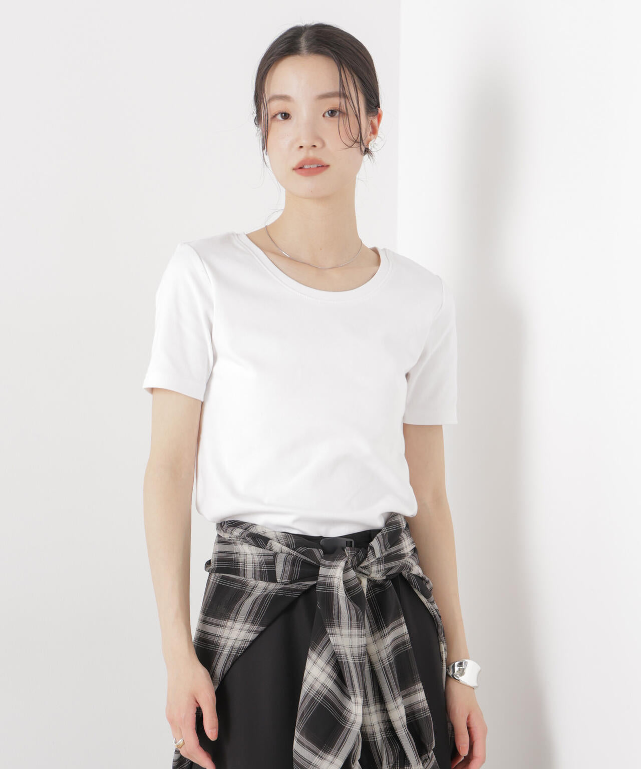 抗菌防臭コットンフライスカットクルーネックトップス 6736124313