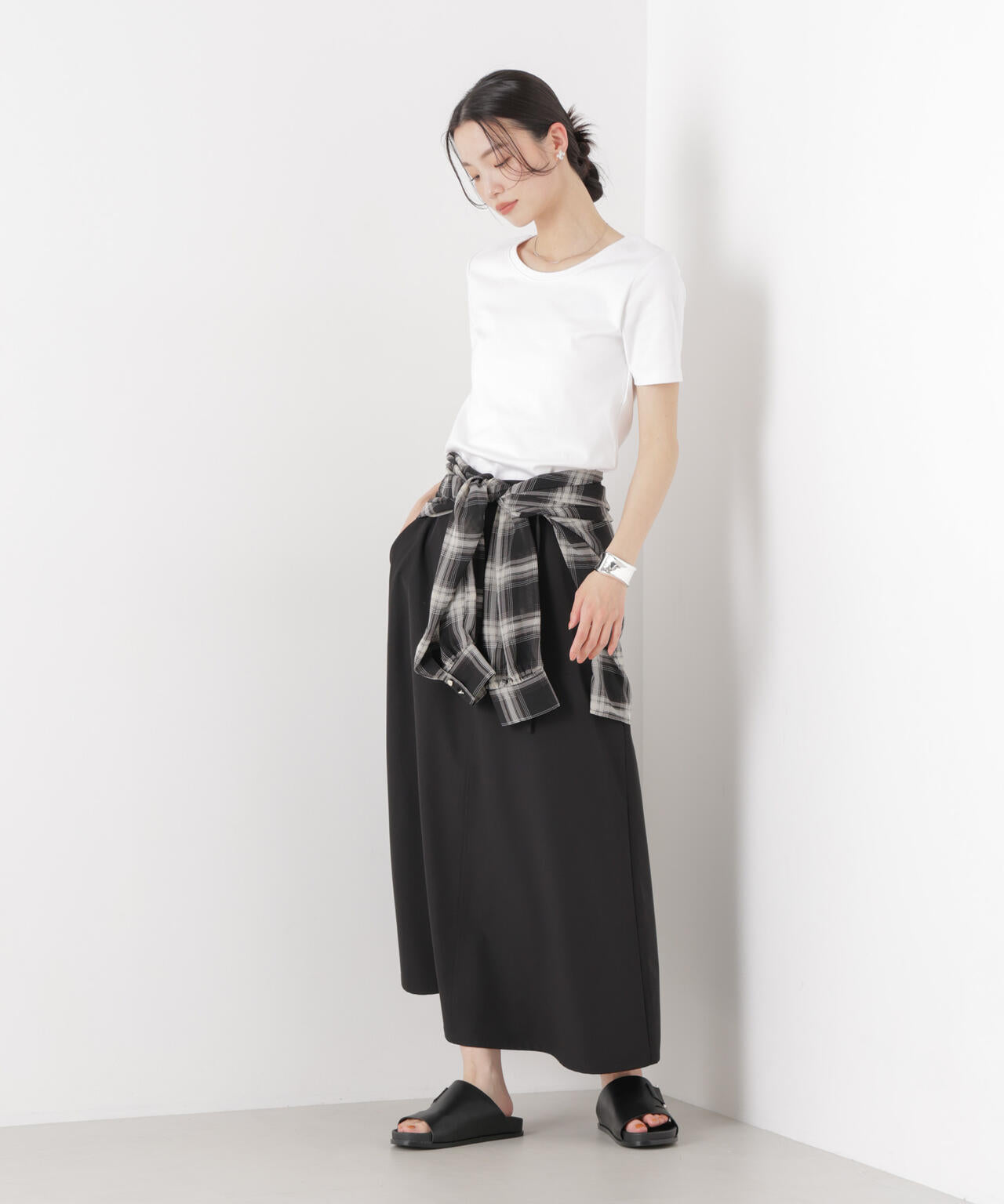 抗菌防臭コットンフライスカットクルーネックトップス 6736124313