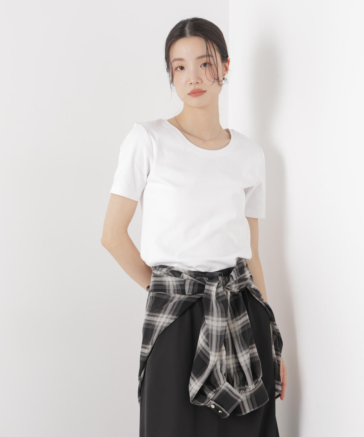 抗菌防臭コットンフライスカットクルーネックトップス 6736124313