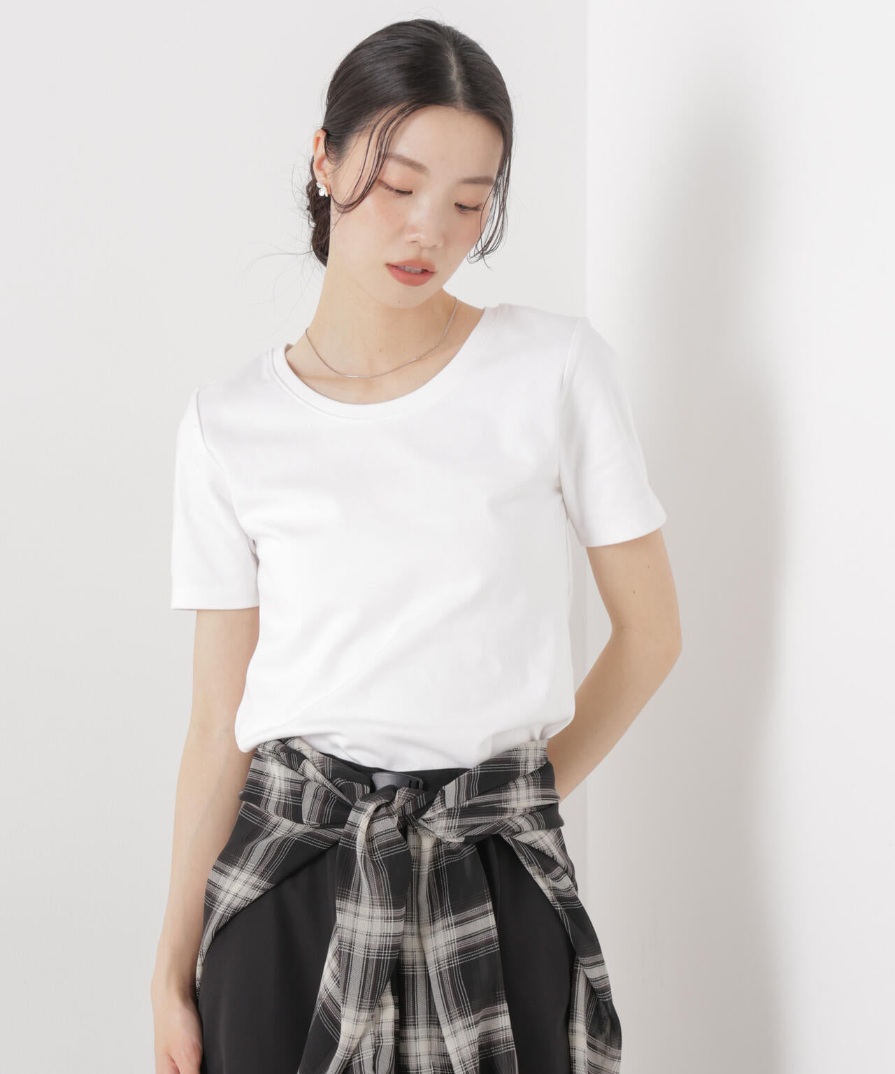 抗菌防臭コットンフライスカットクルーネックトップス 6736124313