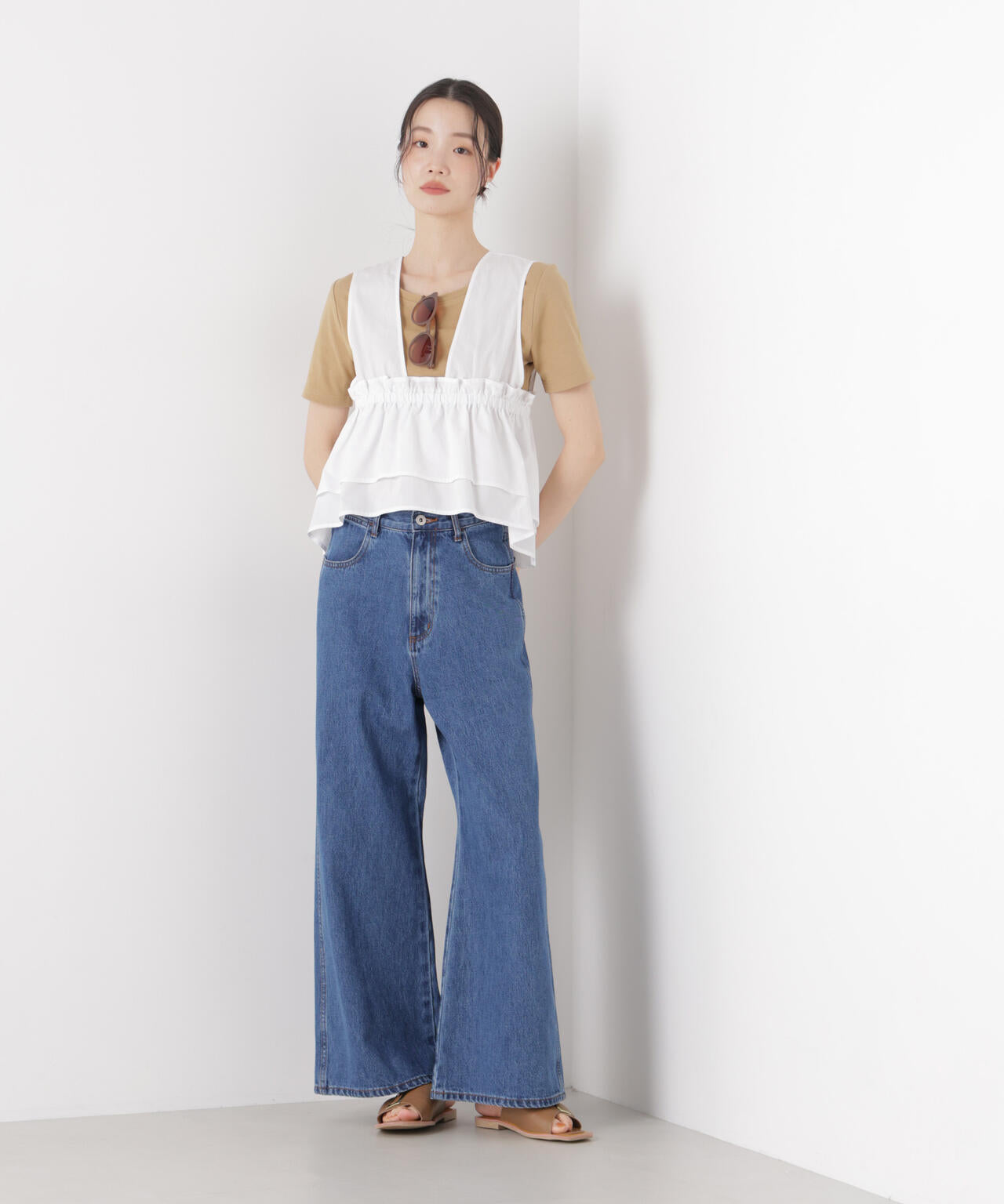 抗菌防臭コットンフライスカットクルーネックトップス 6736124313