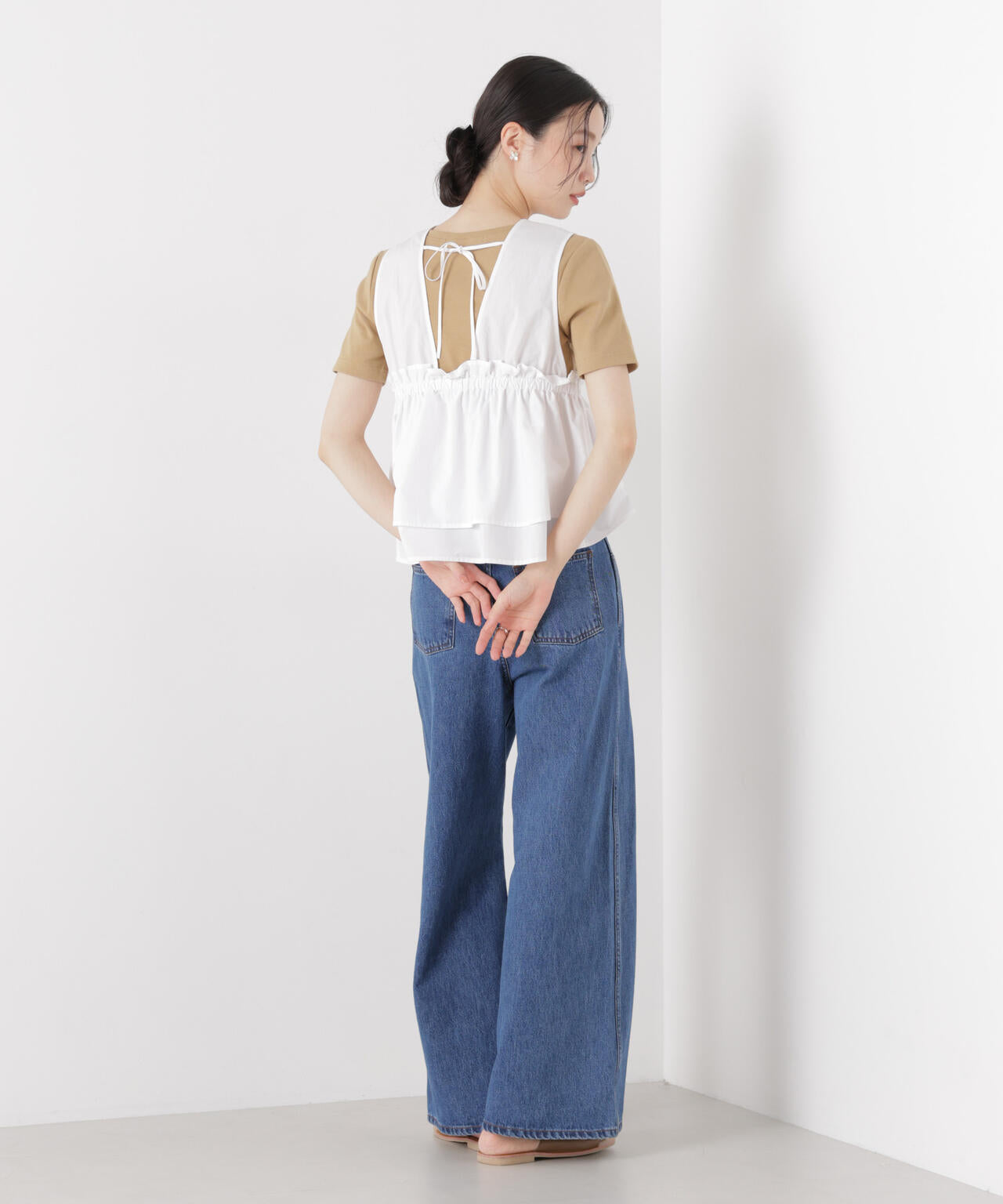 抗菌防臭コットンフライスカットクルーネックトップス 6736124313