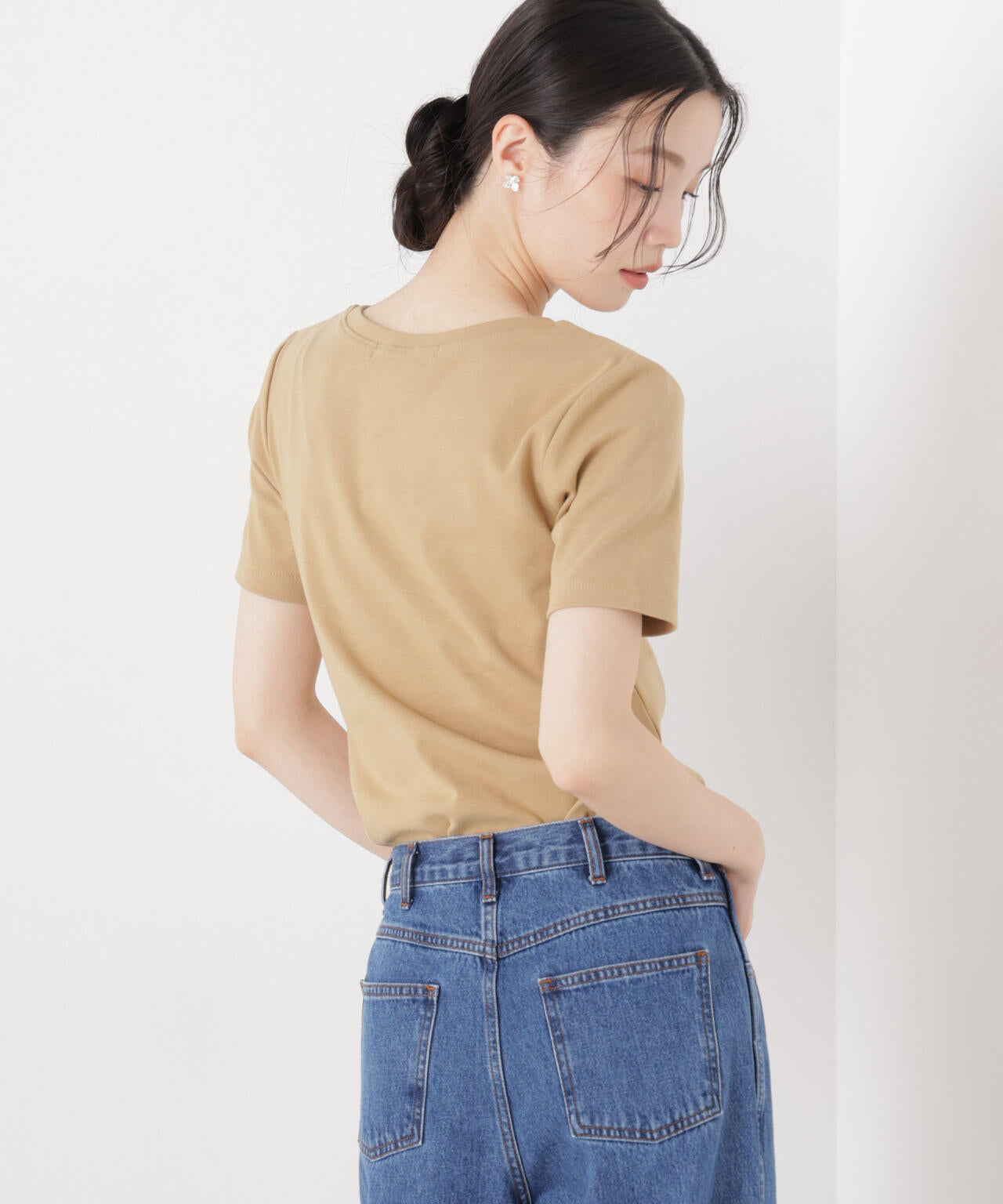 抗菌防臭コットンフライスカットクルーネックトップス 6736124313