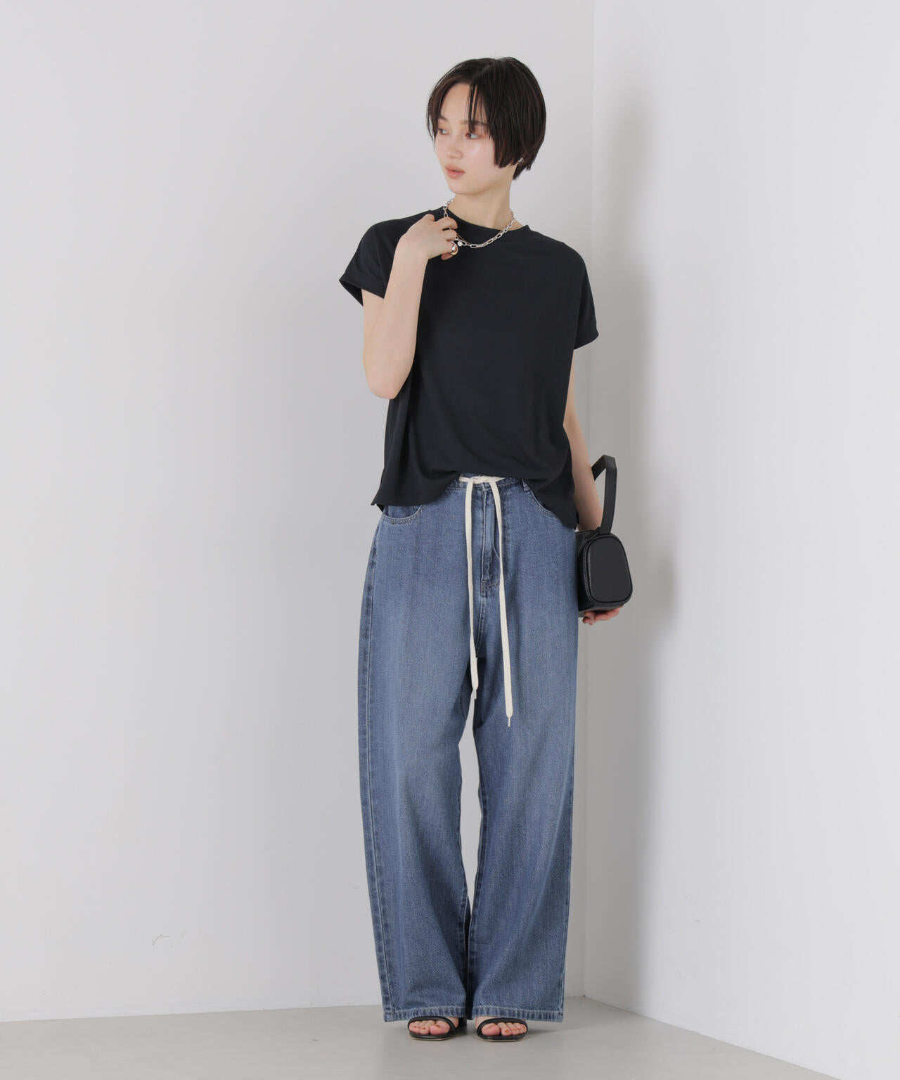 汗隠糸加工&多彩機能カットソー素材 ドルマンフレンチトップス 6736124321