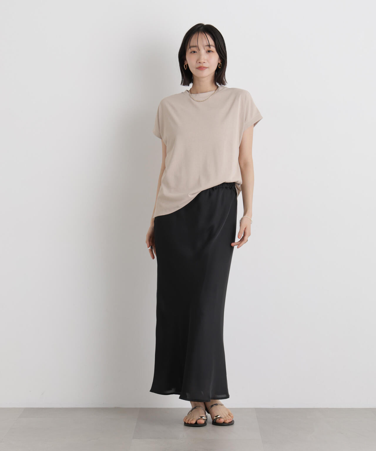 汗隠糸加工&多彩機能カットソー素材 ドルマンフレンチトップス 6736124321