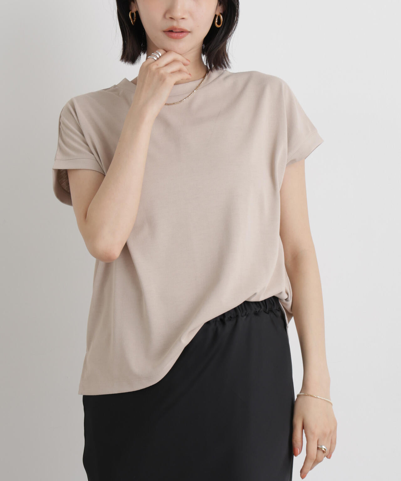 LEMAIRE セカンドスキンカットソー 汗隠糸加工 & 多彩機能 カットソー素材 ドルマン フレンチ トップス