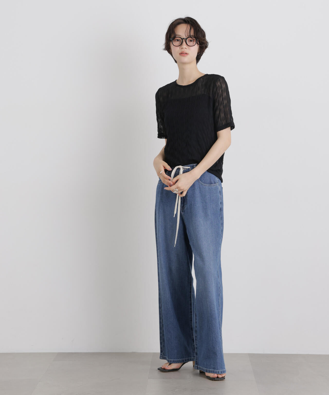 シアーカットクルーネックトップス 6736124324