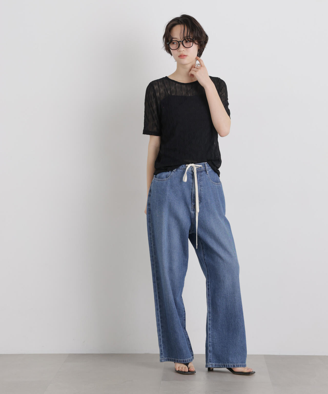 シアーカットクルーネックトップス 6736124324
