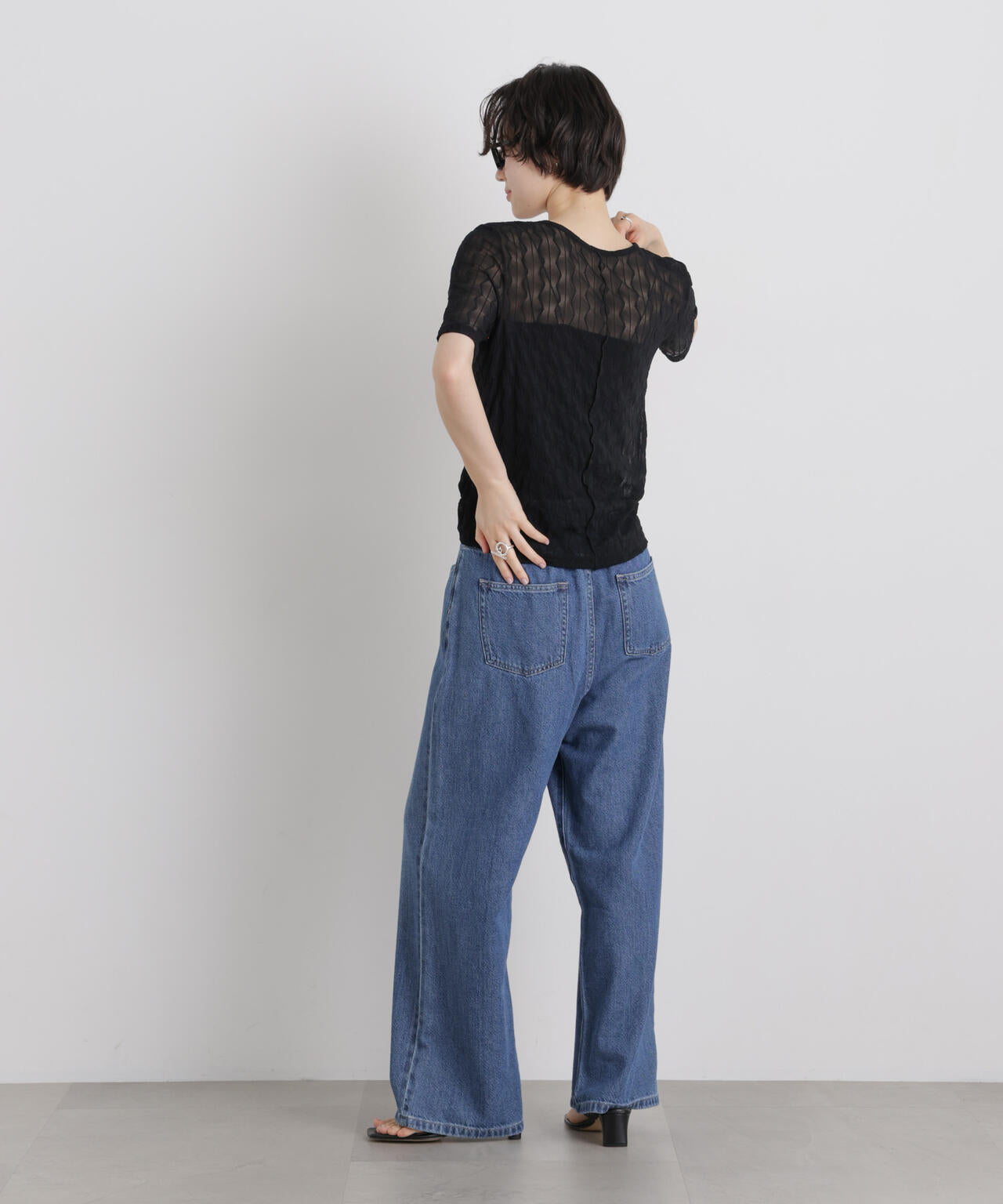 シアーカットクルーネックトップス 6736124324