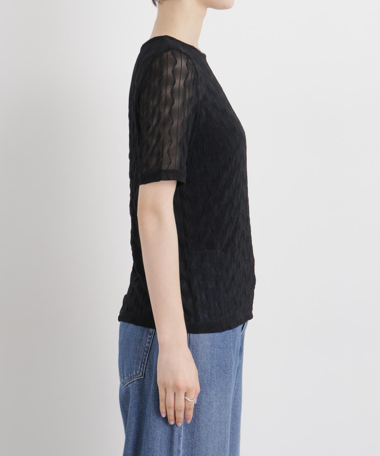 シアーカットクルーネックトップス 6736124324