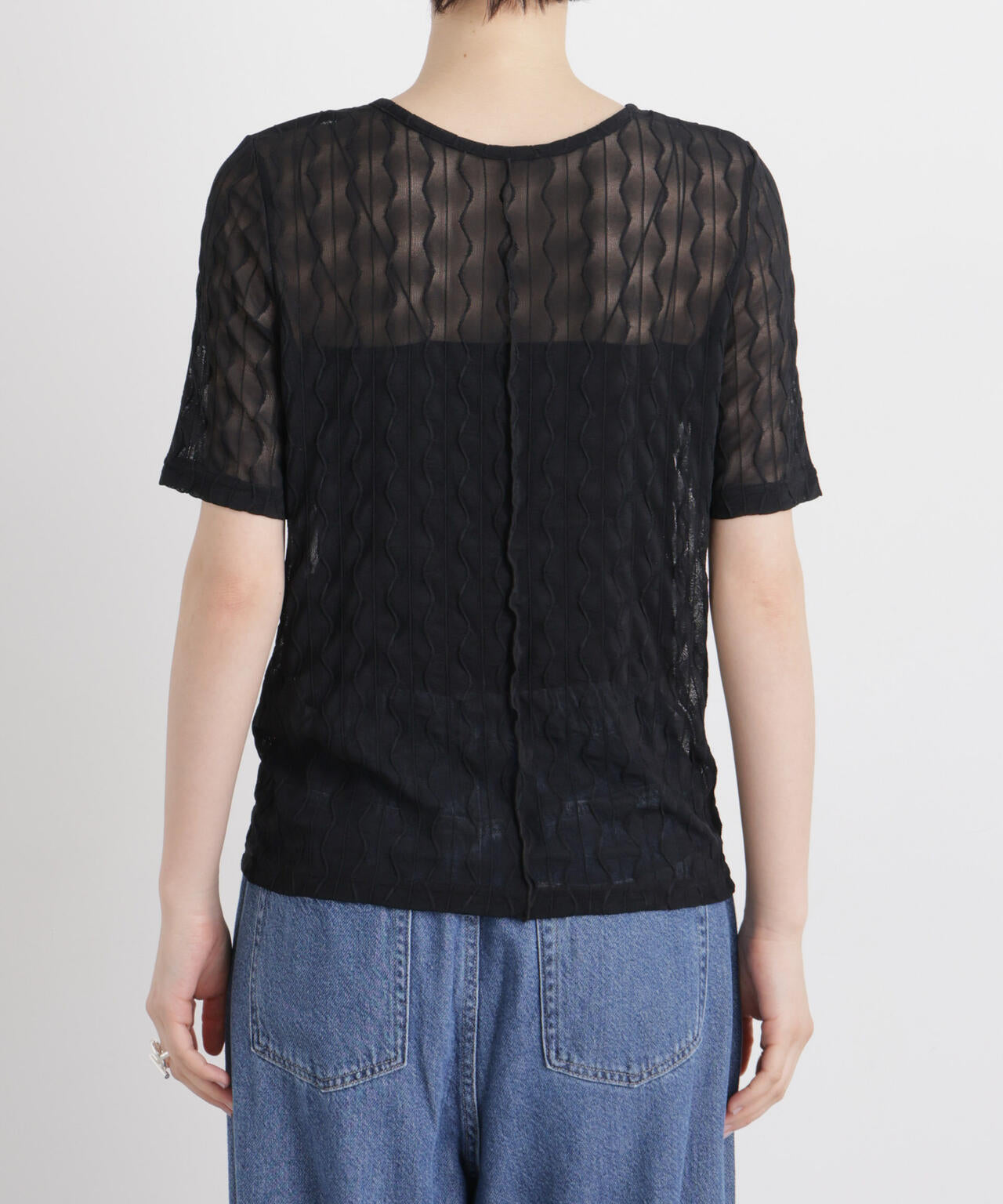 シアーカットクルーネックトップス 6736124324