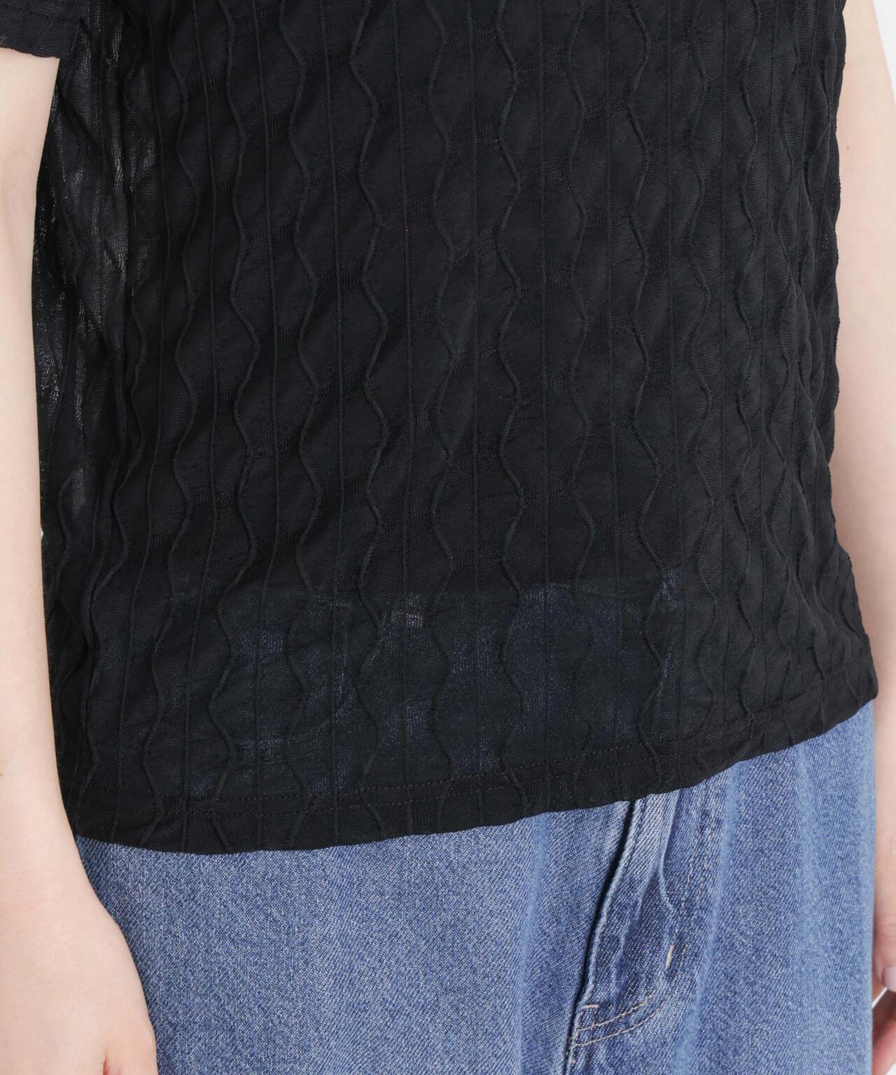 シアーカットクルーネックトップス 6736124324