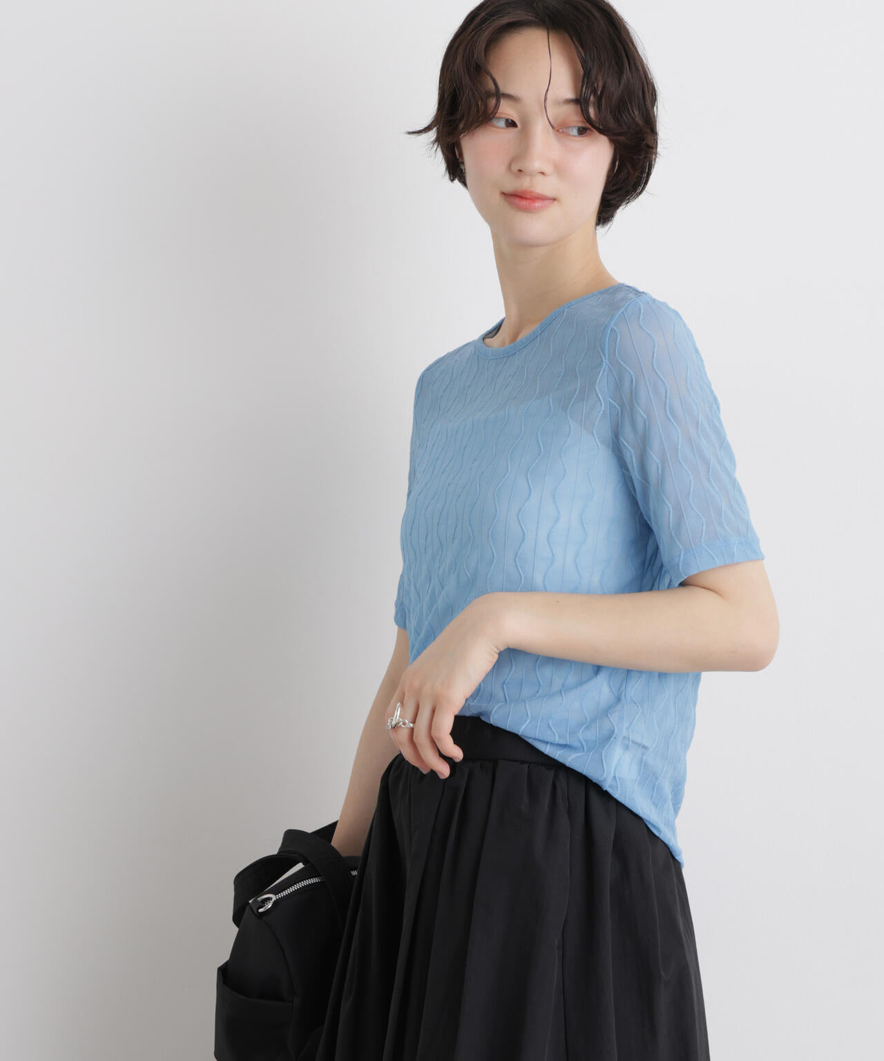 シアーカットクルーネックトップス 6736124324