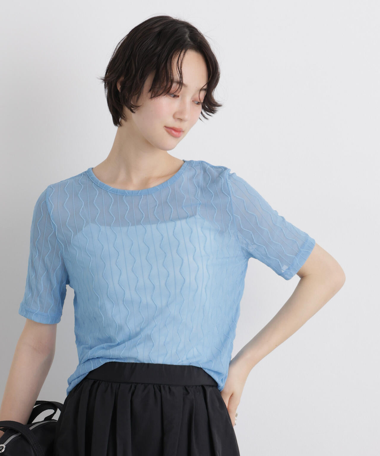 シアーカットクルーネックトップス 6736124324