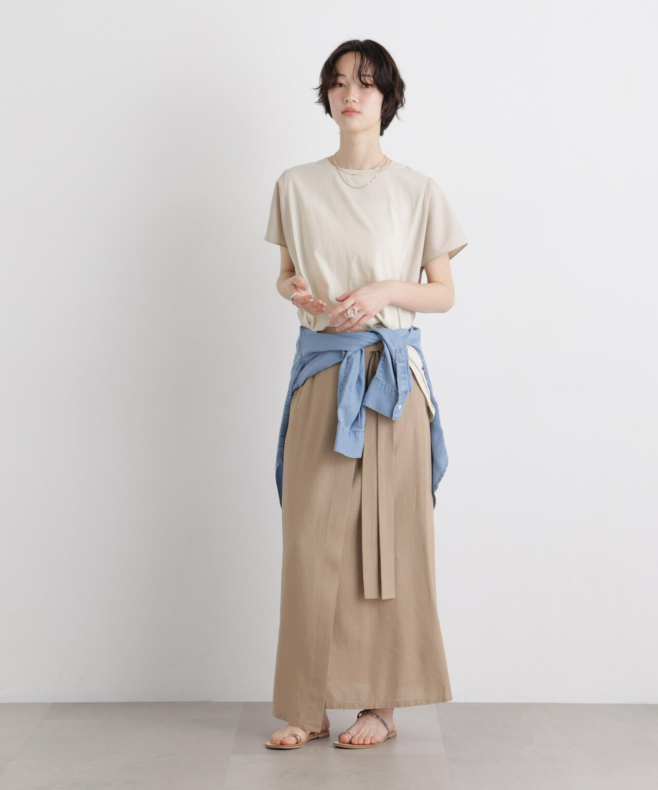 タフタコンビバックギャザーデザインカットトップス 6736124326