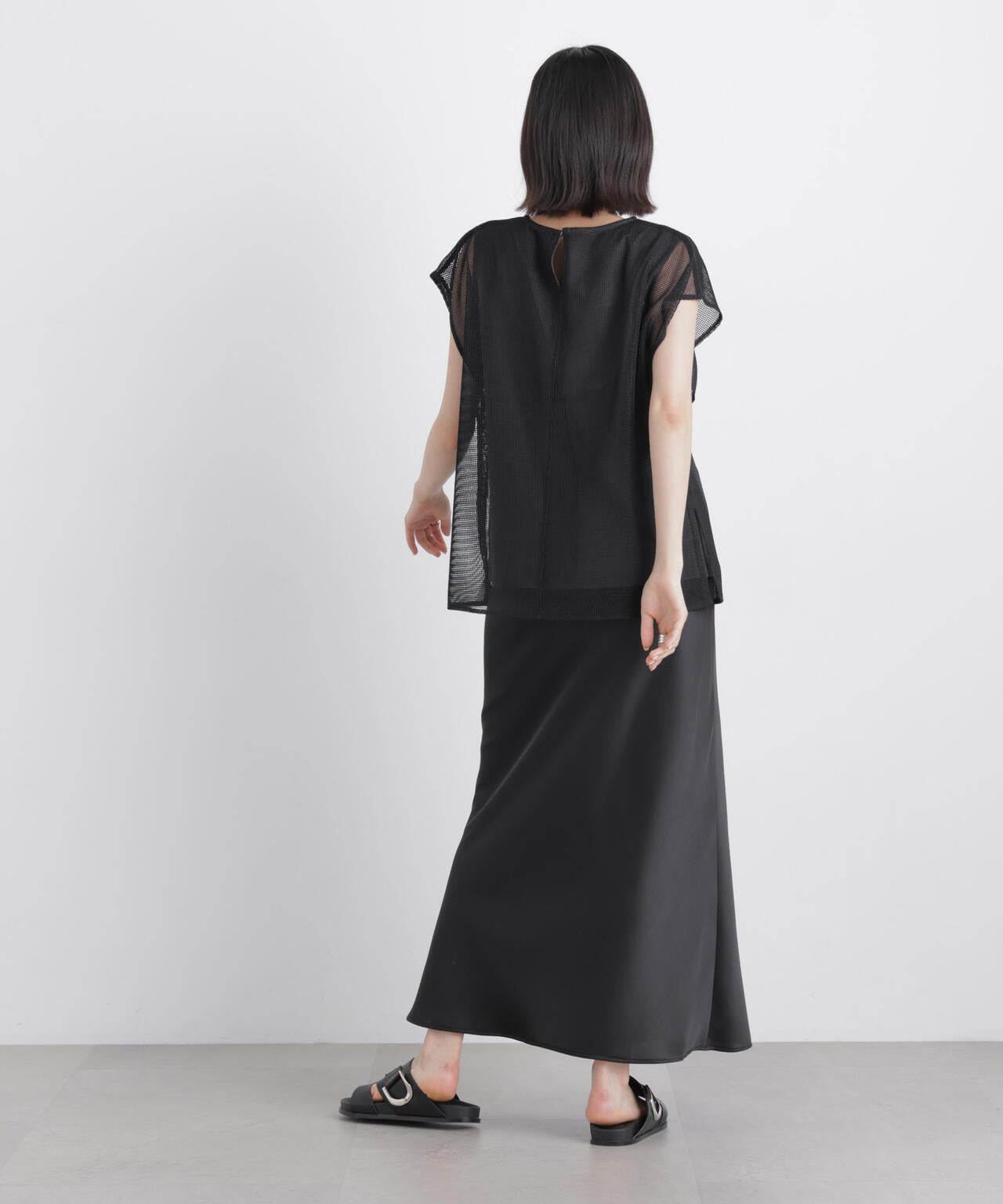 カラミメッシュレイヤードカットトップス 6736124334